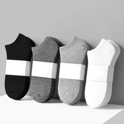 5 Pairs/Lot Low Cut Men Socks Solid Color Black White Gray Breathable Cotton Sports Socks Male Short Socks Women Men